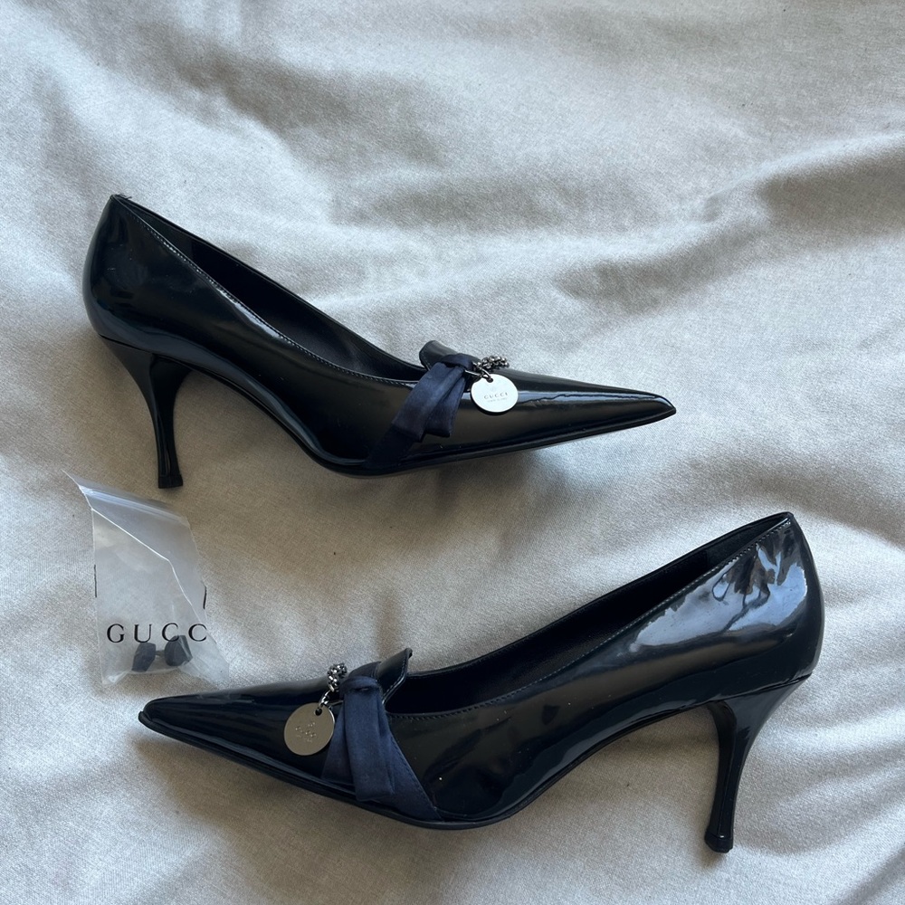 Gucci Black Women's Heels, size 39 EU, 9 US, made in Italy, 100% leather